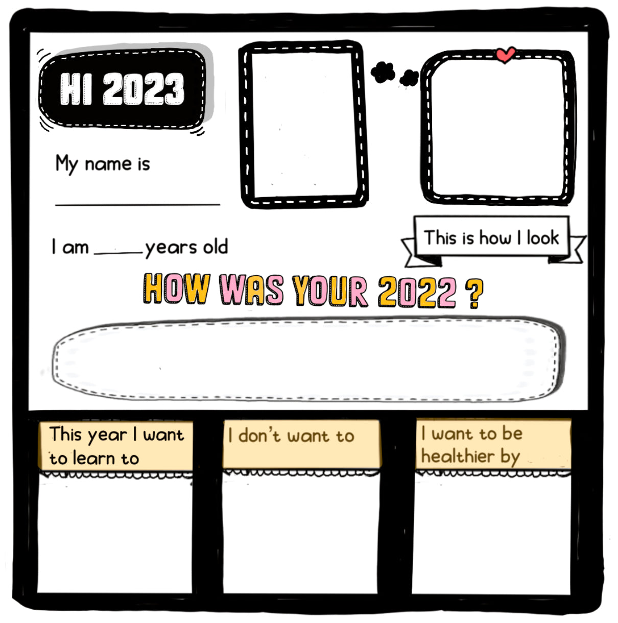 New Year Resolution Worksheet by Magical Nest