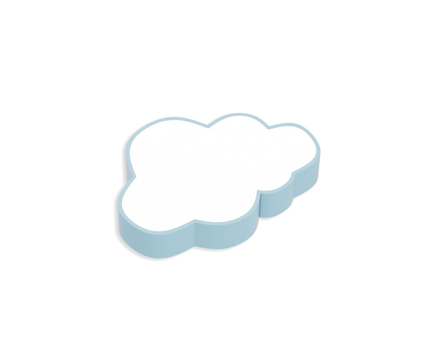 A cloud-shaped ceiling light fixture in pastel blue, perfect for a gentle illumination in a child's room.