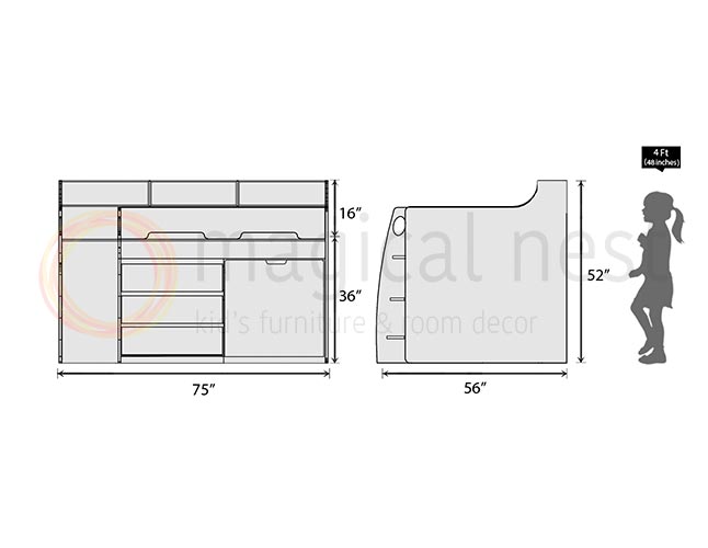 Kapili Bed With Desk