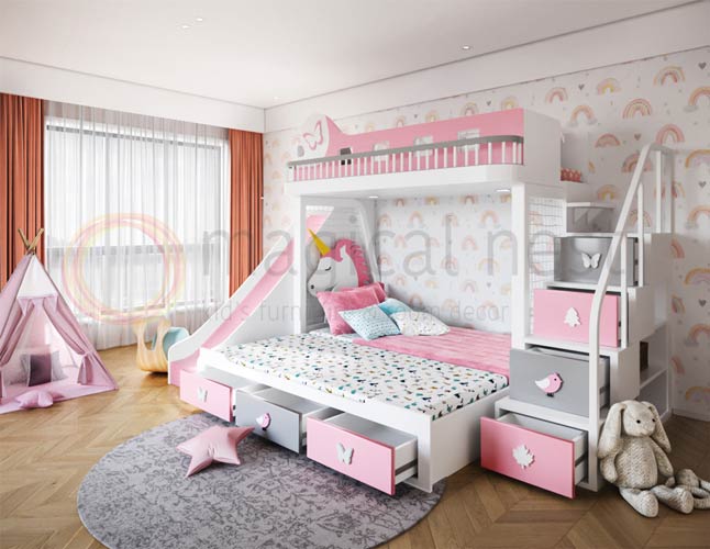 Bunk sale bed pink