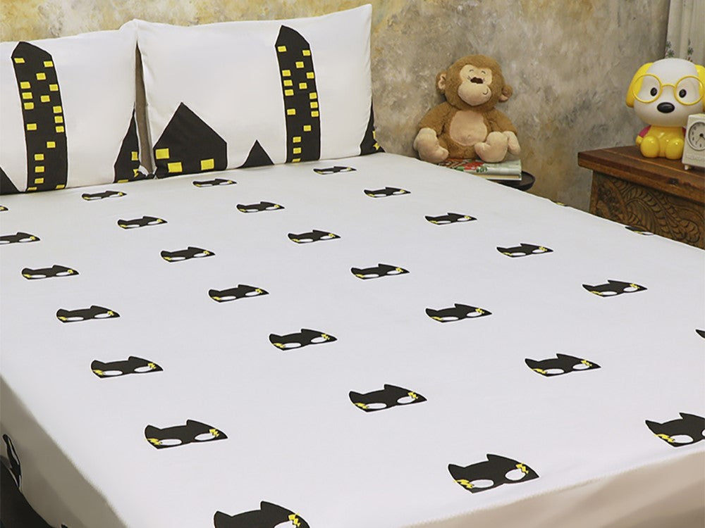 Superbaby flies over Town Kid's Bedsheet