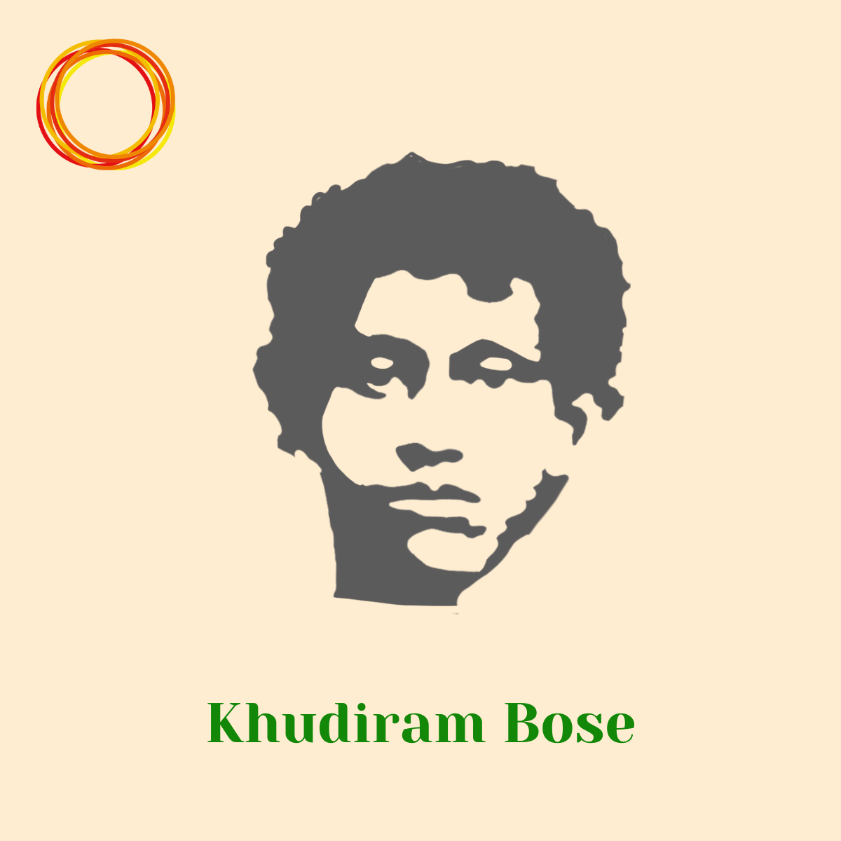 Portrait of freedom fighter Khudiram Bose
