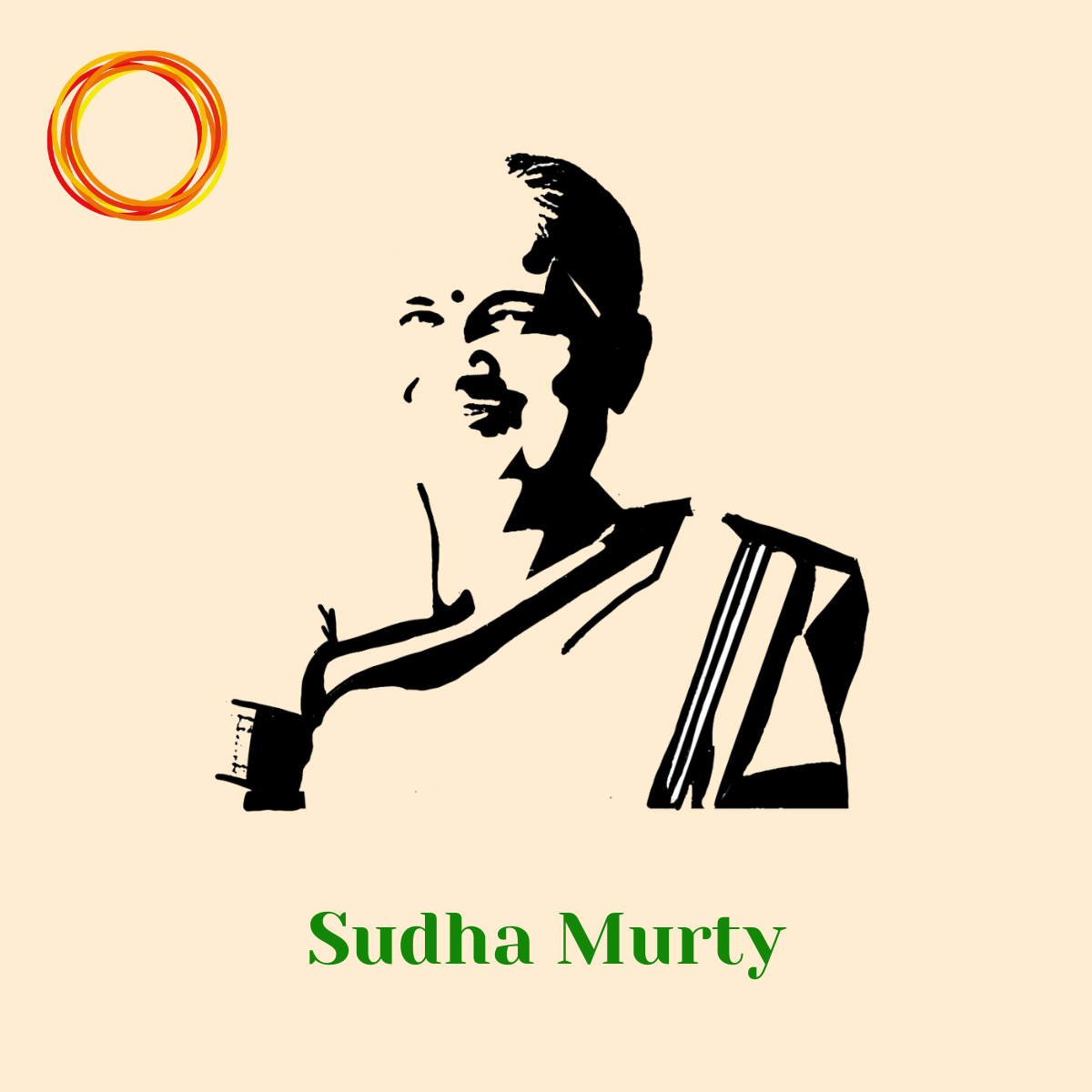 Portrait of kid's author Sudha Murty
