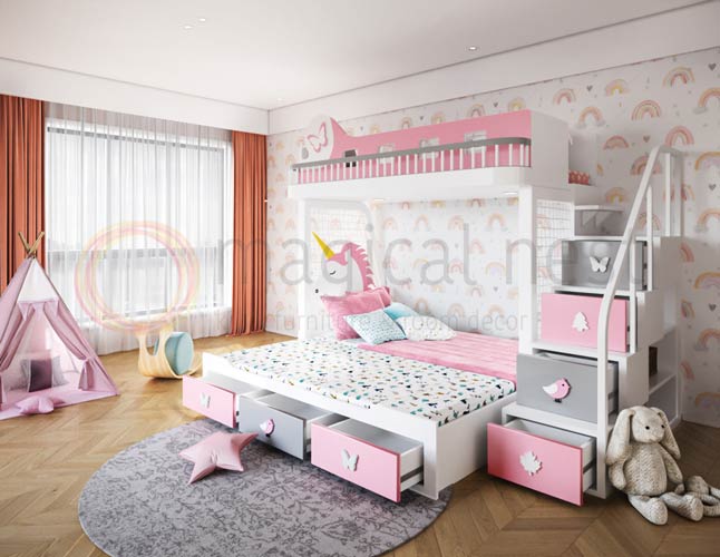 Pinkovia Princessa Bunk Bed