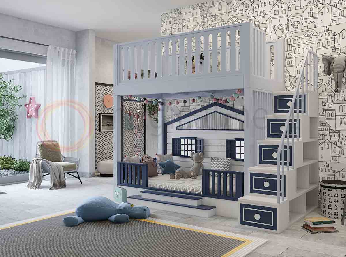 Small Kids Room With Bunk Bed Design Childrens Bunk Beds For Small